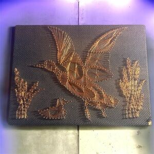 Vintage Wall String Copper Art Duck Picture